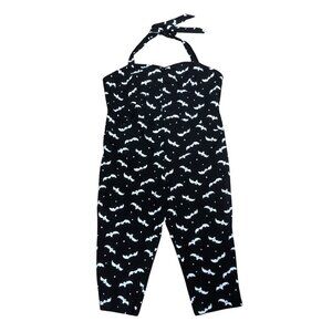 Unique Vintage Jumpsuit Marcel in Black Bat Print NWT - size 4X